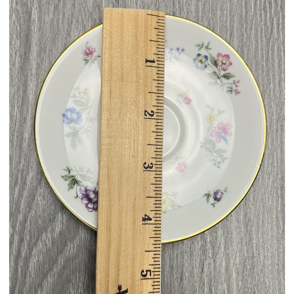 Franconia Fleurettes Selb Bavaria Tea Cup & Saucer Set Colorful Floral Gold Trim - Picture 6 of 14